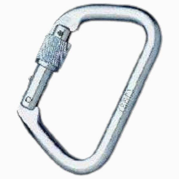 SMC large NFPA D carabiner with a screw lock on a stainless steel gate