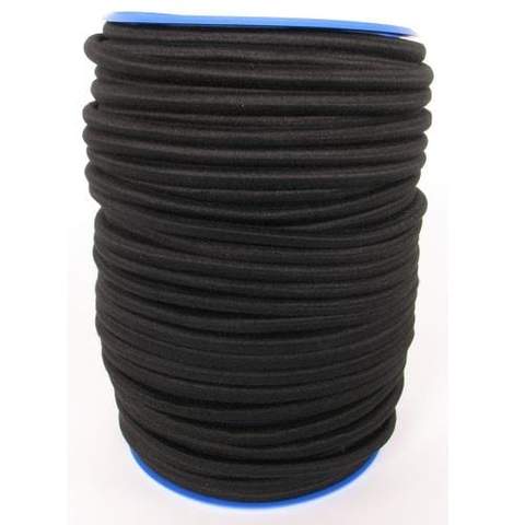 Polyester Cord, W: 5 mm, black, 50 m/ 1 roll